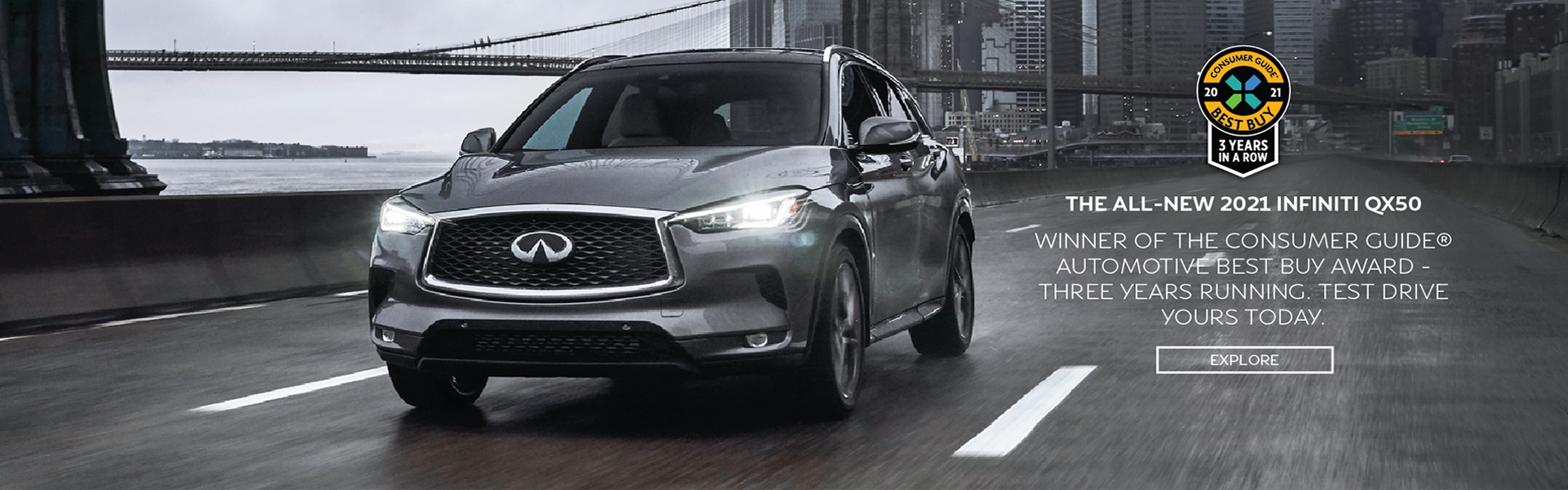 THE ALL-NEW 2021 INFINITI QX50 WINNER OF THE CONSUMER GUIDE 