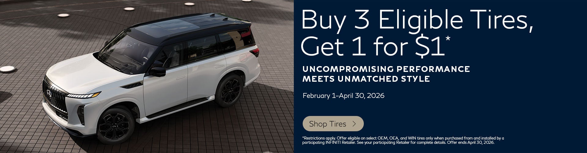 Buy 3 Eligible Tires, Get 1 for $1